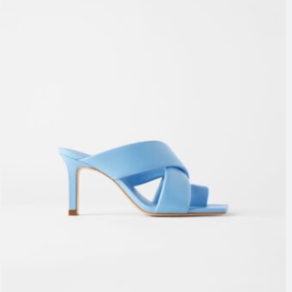 NWT Zara Padded Leather Heels - Picture 8 of 11